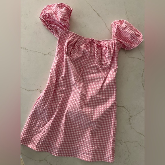 Zara Pink Gingham Dress - Picture 3 of 9